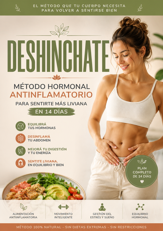 DESHINCHATE Método hormonal antiinflamatorio para sentirte más liviana en 14 días